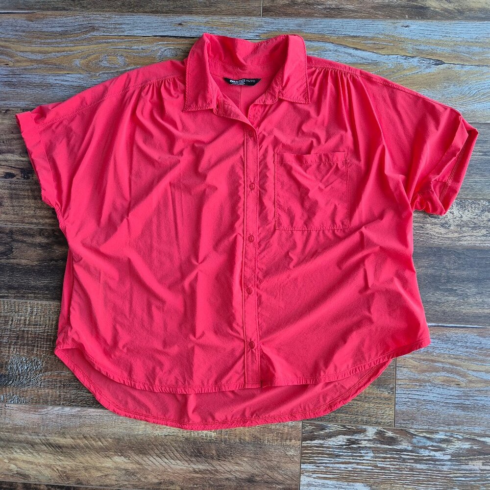 Outdoor Research Astroman UPF 30 Sun Shirt Short Sleeve Pocket Red - Picture 9 of 15